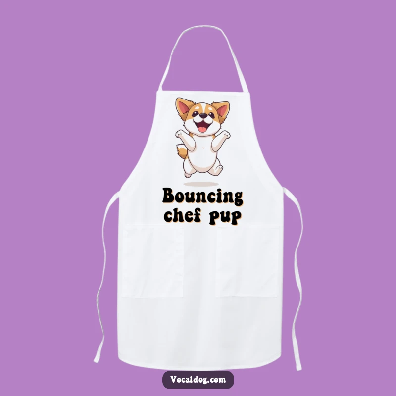 Funny High Bounce Dog Apron: Chef's Energy - Hilarious Kitchen Gift