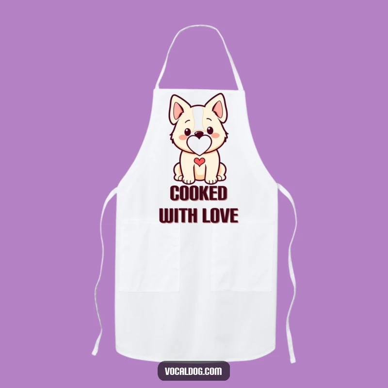 Funny Dog Heart Outline Apron - Heartwarming Kitchen Gear Gift