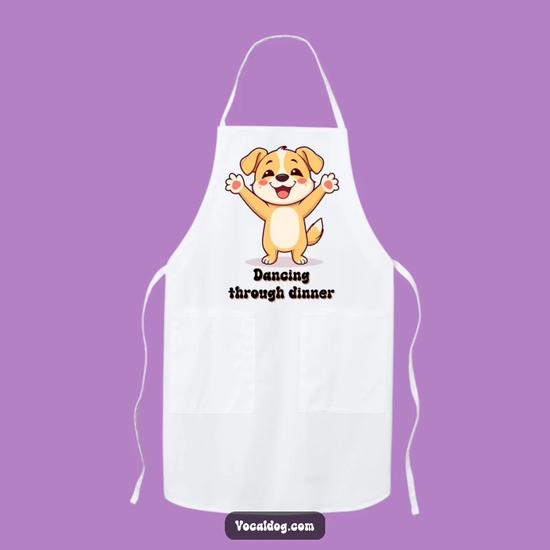 Funny Dancing Dog Apron: Kitchen Dance Party Accessory, Great Gift