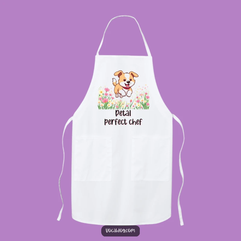 Funny Dog Flowers Apron: Cook with Canine Cheer and Blooms