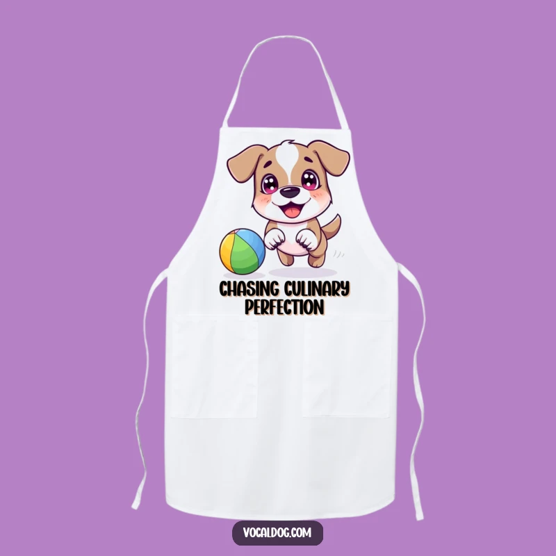 Funny Dog Rainbow Ball Apron: Hilarious Kitchen Fun for Playful Cooks Gift