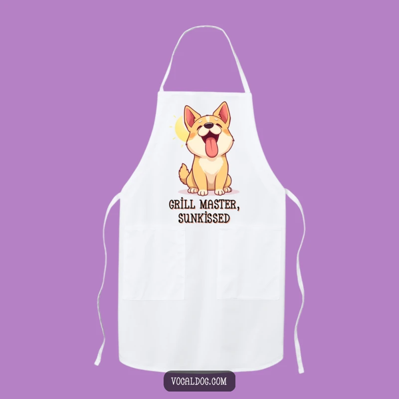 Funny Dog Sun Panting Apron: Cook Up Smiles with Sunny Canine Charm