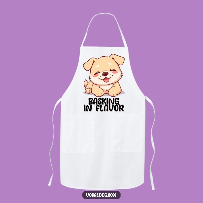 Funny Dog Sunbathing Apron: Cook with Relaxed Pup Charm and Style