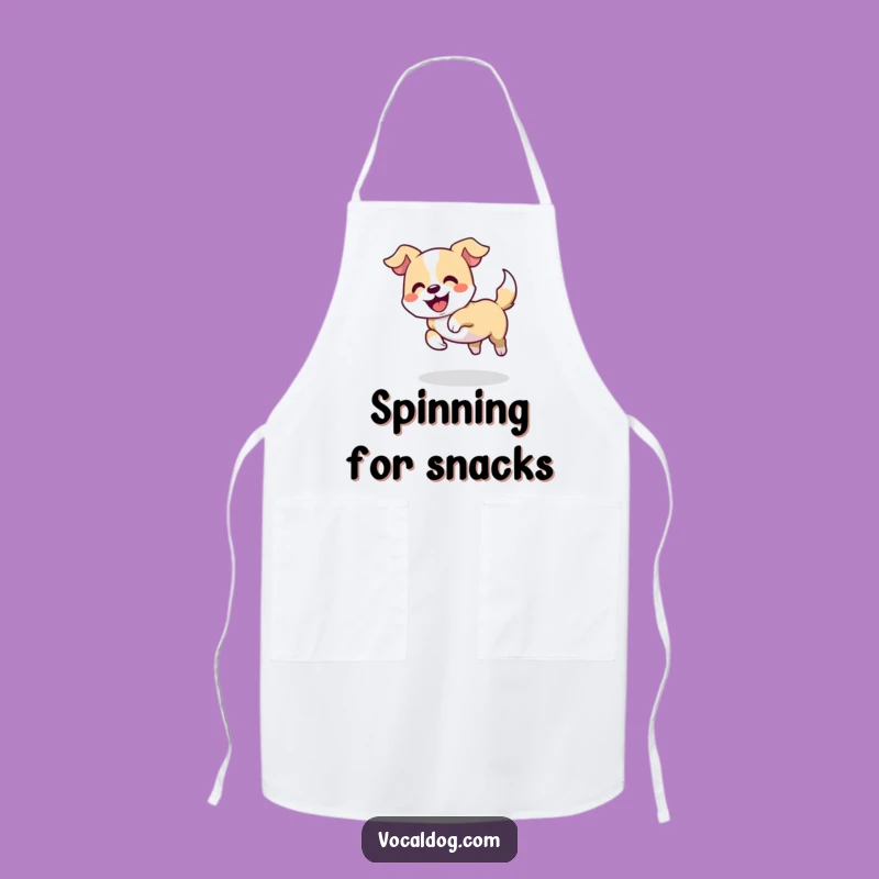 Funny Dog Tail Chase Apron: Cook with Playful Canine Antics