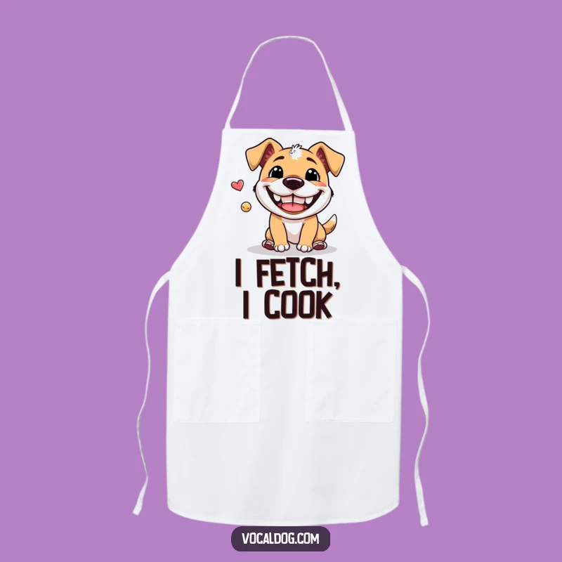 Funny Fetch Dog Apron: Kitchen Fun, Grin Design, Practical Humorous Gift
