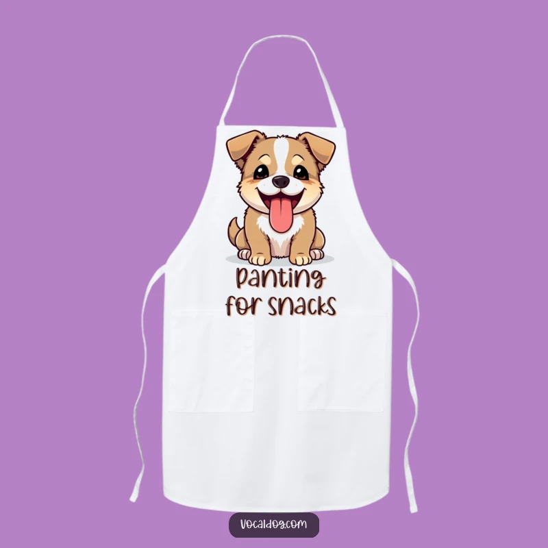 Funny Joyful Dog Apron - Panting Chef Dog, Kitchen Happiness, Great Gift