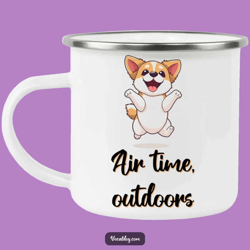 Funny High Bounce Dog Camping Mug: Joyful Adventures - Outdoor Gift