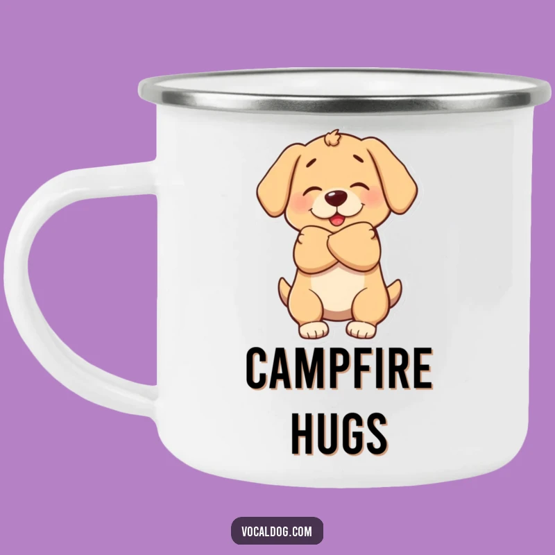 Funny Dog Hug Camping Mug: Share Warmth on Your Adventures