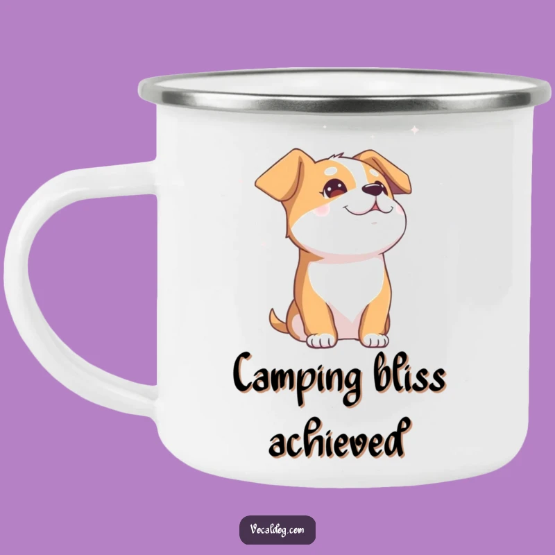 Funny Blissful Dog Camping Mug: Outdoor Serenity Cup, Great Gift
