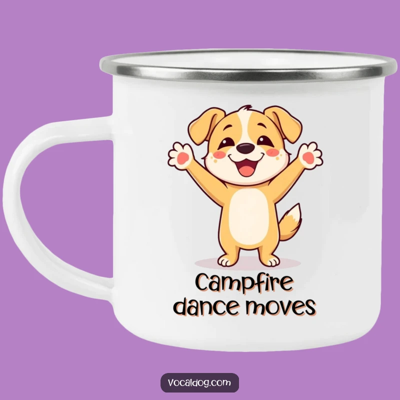 Funny Dancing Dog Camping Mug: Outdoor Celebration Cup, Great Gift