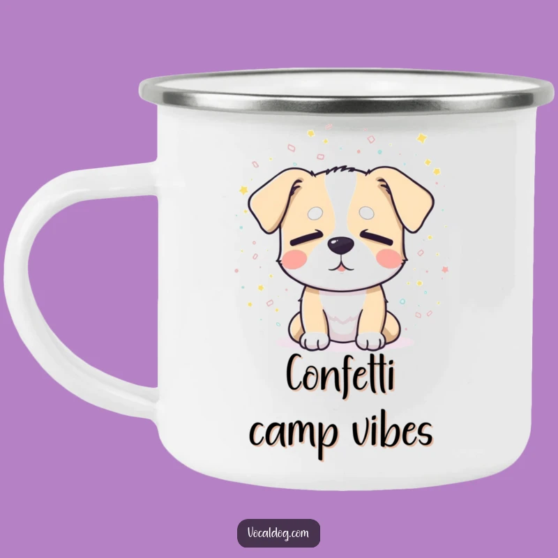 Funny Dog Confetti Camping Mug - Take the Party Outdoors!