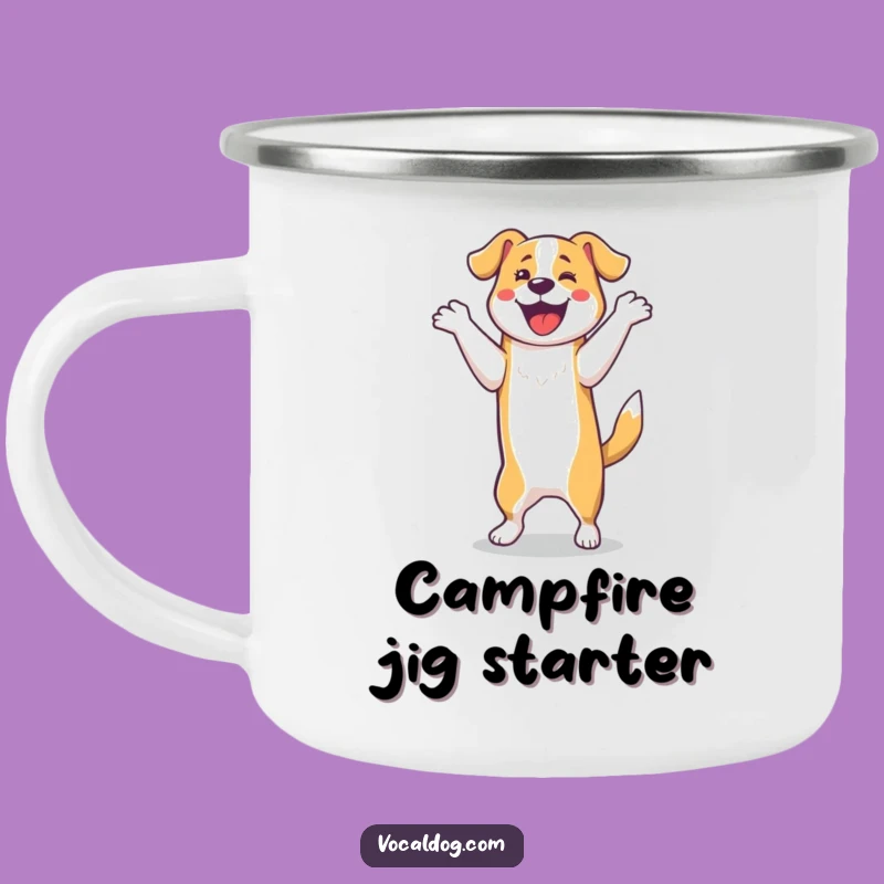 Funny Dog Happy Dance Camping Mug - Your Hilarious Companion for Outdoor Fun
