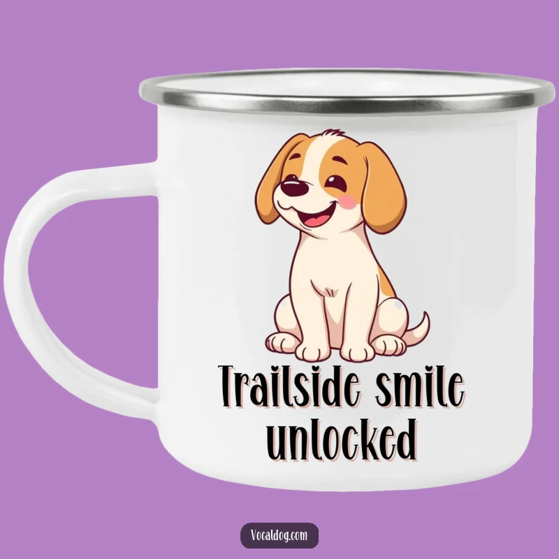 Funny Dog Head Tilt Camping Mug: Adorable Pup's Smiles on Your Adventures, Gift