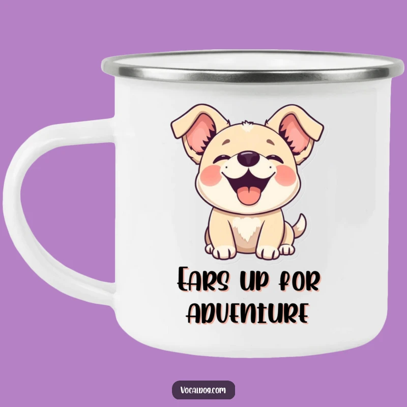 Funny Floppy Ears Dog Camping Mug - Cheerful Outdoor Adventure Gift