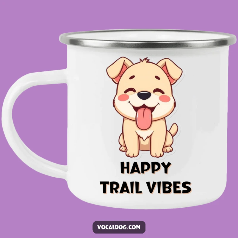 Funny Happy Dog Camping Mug: Adventure-Ready Contentment Drinkware Gift