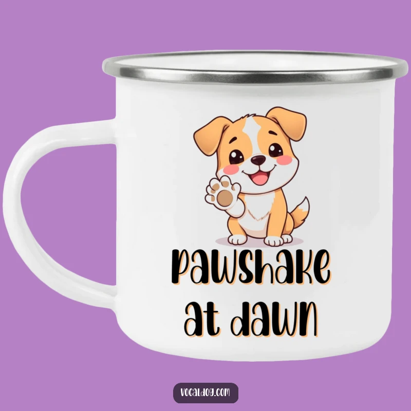 Funny Dog Paw Camping Mug: Adventure High Fives, Perfect Outdoor Gift