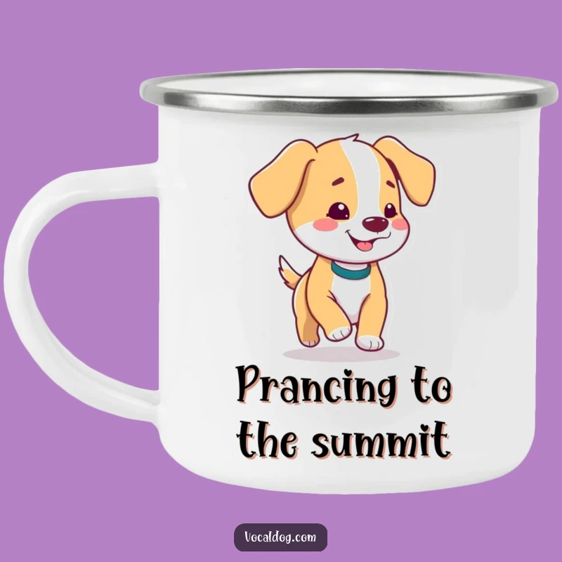 Funny Floppy Ear Dog Camping Mug: Prancing Delight Cup, Epic Funny Gift