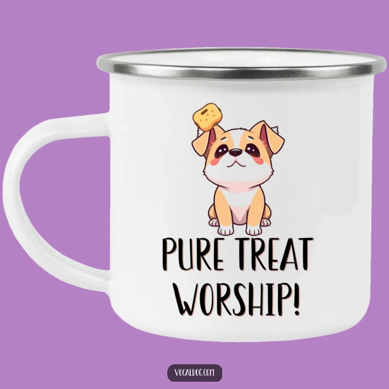 Adventure Treat Pursuit Funny Dog Camping Mug: Outdoor Focus!