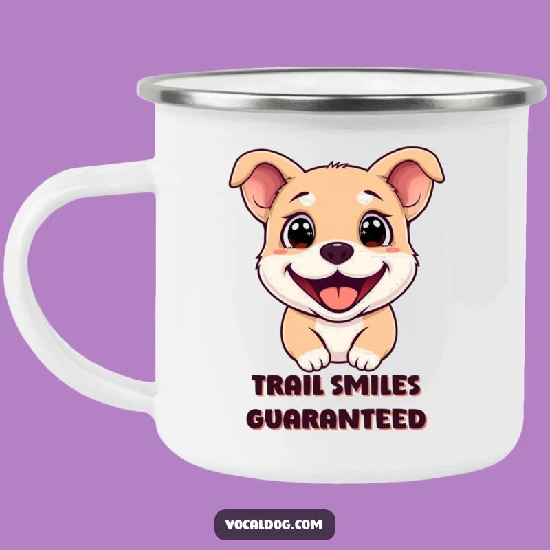 Funny Sparkling Eyes Dog Camping Mug: Enjoy Your Brew with this Cheerful Canine Gift