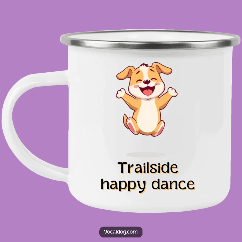 Funny Adventure Bouncing Dog Mug: Energetic Pup Outdoors Gift
