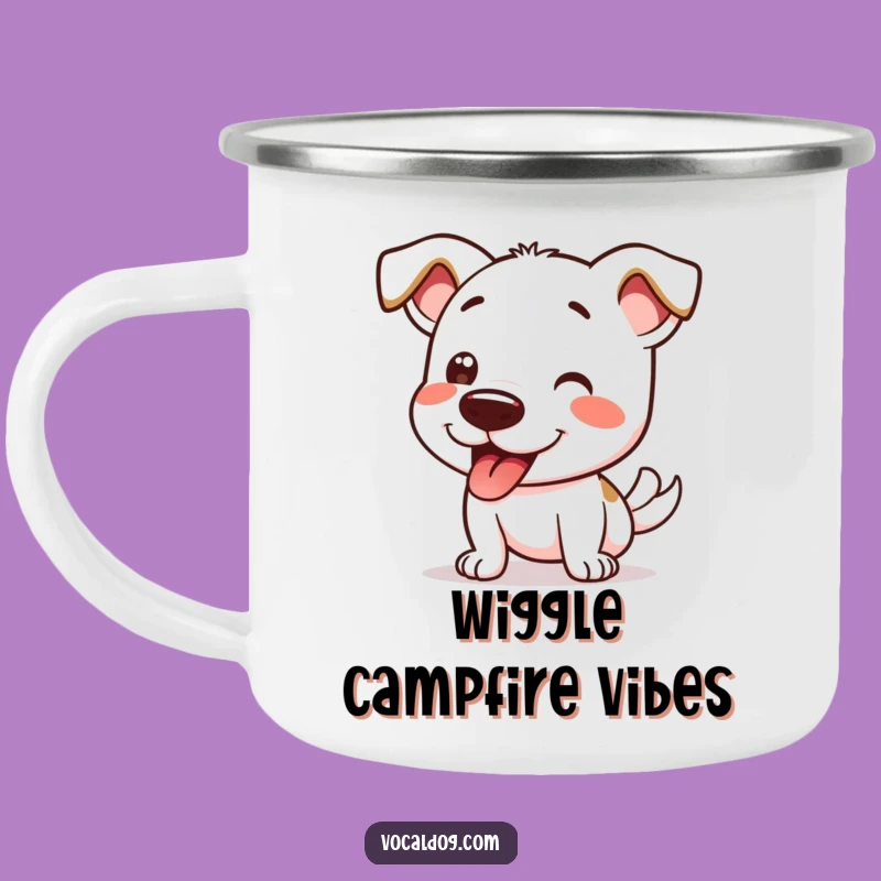 Funny Dog Wiggle Camping Mug: Adventure Fuelled by Joy, Perfect Gift