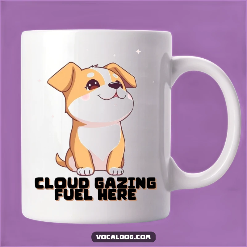 Funny Blissful Dog Mug: Sky Gazing Pooch, Perfect Gift for Happy Souls