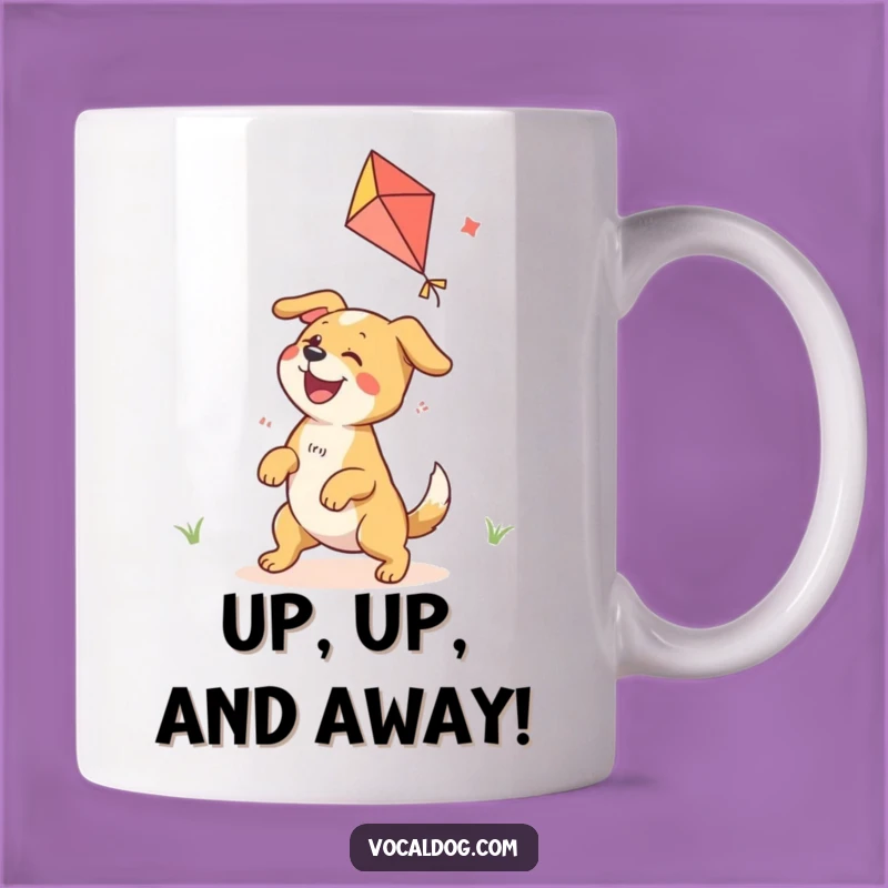 Funny Ecstatic Dog Kite Flying Mug: The Perfect Gift for Dog Lovers Who Love a Laugh!