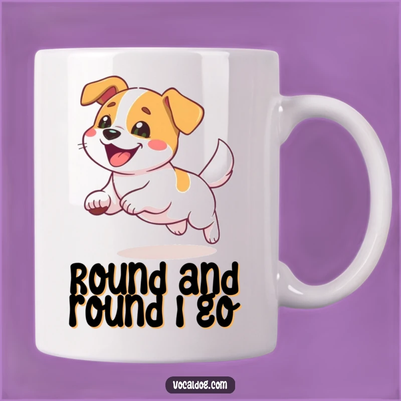 Funny Tail Chasing Dog Mug - Hilarious Delightful Canine Gift for Fun Lovers