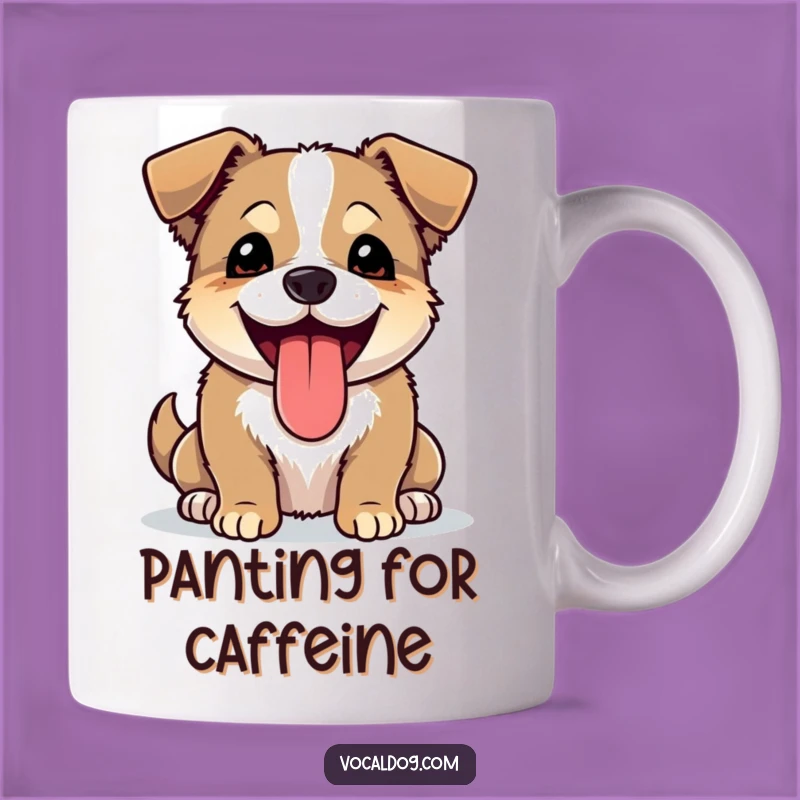 Funny Joyful Dog Mug - Panting Happy Dog, Tongue Out, Perfect Gift