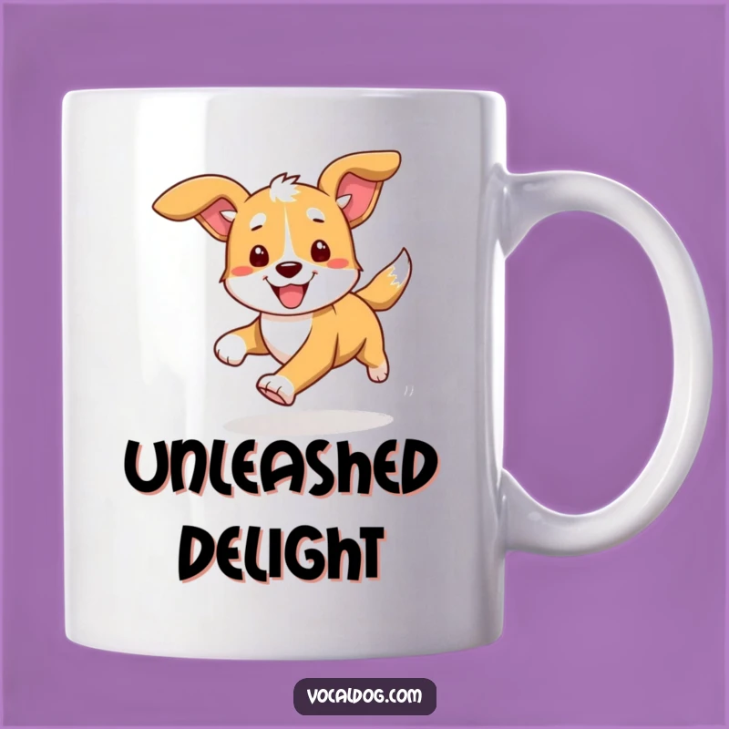 Capture the pure joy of a happy dog in motion with this funny mug. Perfect for anyone who loves a good laugh and their furry friends.