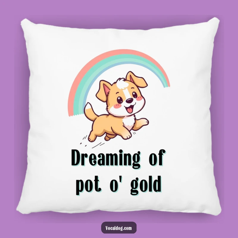 Funny Dog Rainbow Pillow - Cozy & Cheerful Pup Cushion, Comfy Gift!
