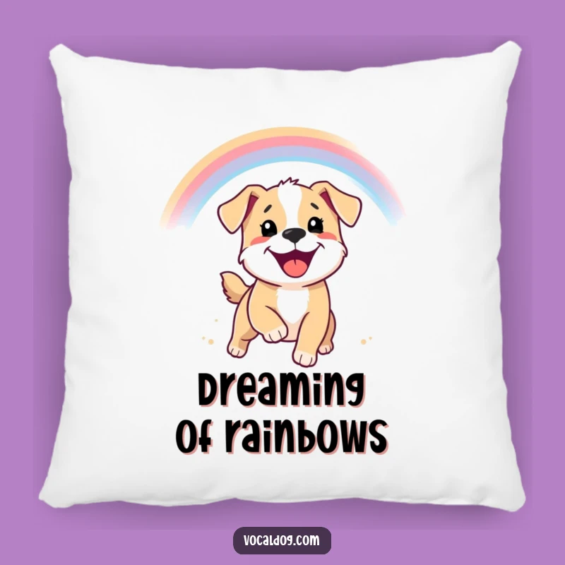 Funny Puppy Rainbow Pillow - Cozy Dreams, Smiling Dog Comfort, Sweet Gift