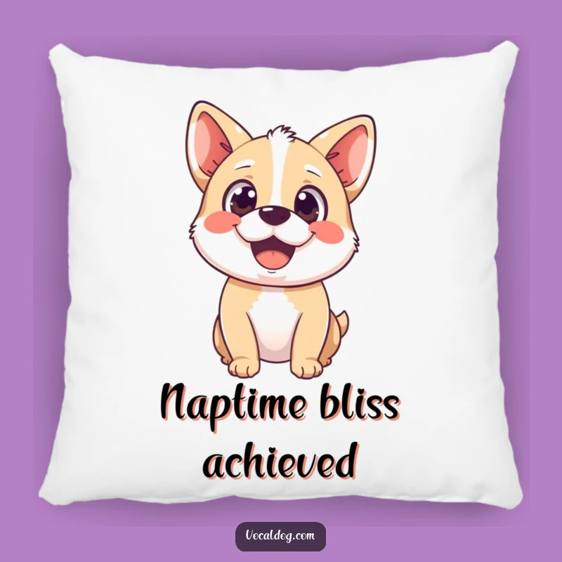 Funny Blissful Dog Pillow - Soft & Cozy Happy Dog, Pure Joy Accent, Gift