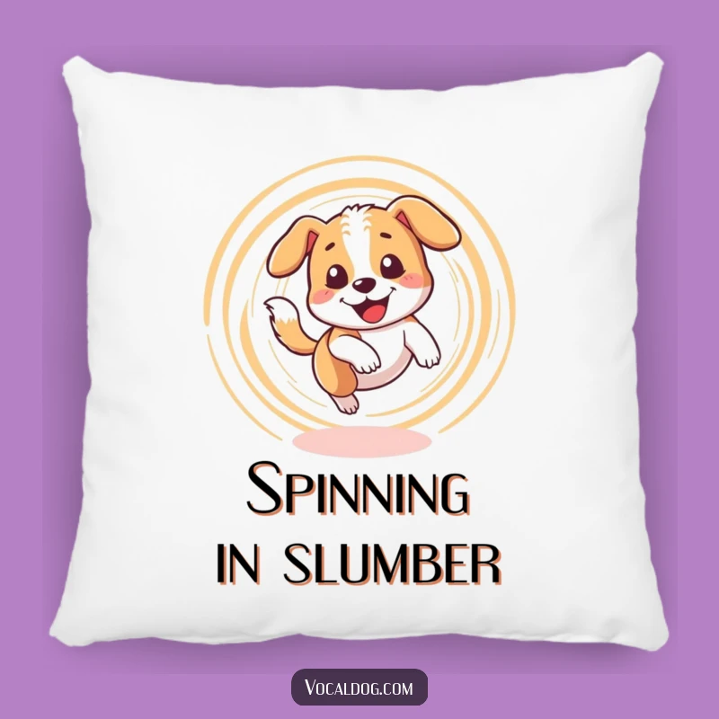 Funny Dizzy Pup Pillow: Tail Chase Cushion, Cozy Gift