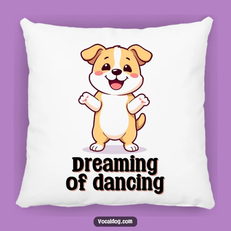 Funny Happy Dance Dog Pillow: Add Cozy Joy with this Funny Cushion!