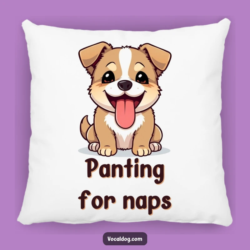 Funny Joyful Dog Pillow - Cozy Panting Pup, Happy Comfort, Sweet Gift