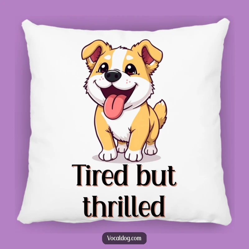 Funny Dog Run Pillow: Snuggle Up with Ecstatic Pup Bliss and Comfort