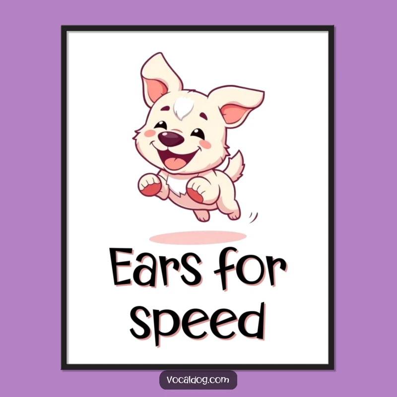 Funny Running Dog Digital Art: Decorate with this Windswept Canine Masterpiece Gift