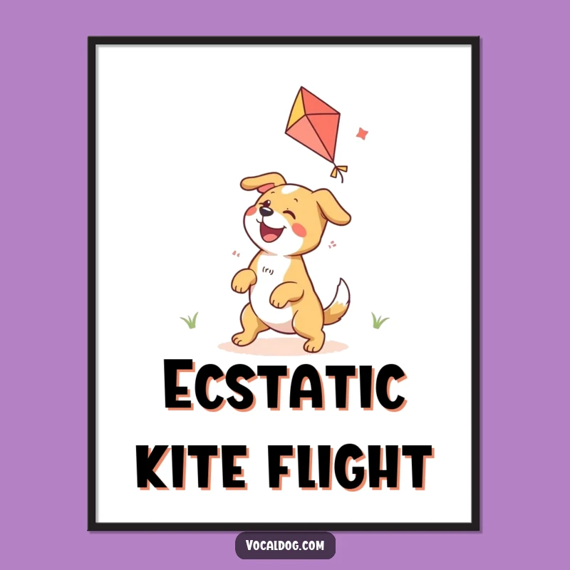 Funny Dog Kite Art: Instant Fun for Your Walls, Printable Gift