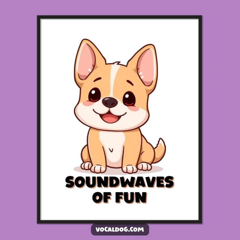 Funny Dog Listening Digital Art: Attentive Pup Portrait for Joyful Decor