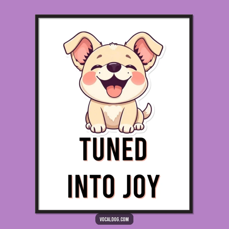Funny Floppy Ears Dog Digital Art - Joyful Instant Download Gift Decor