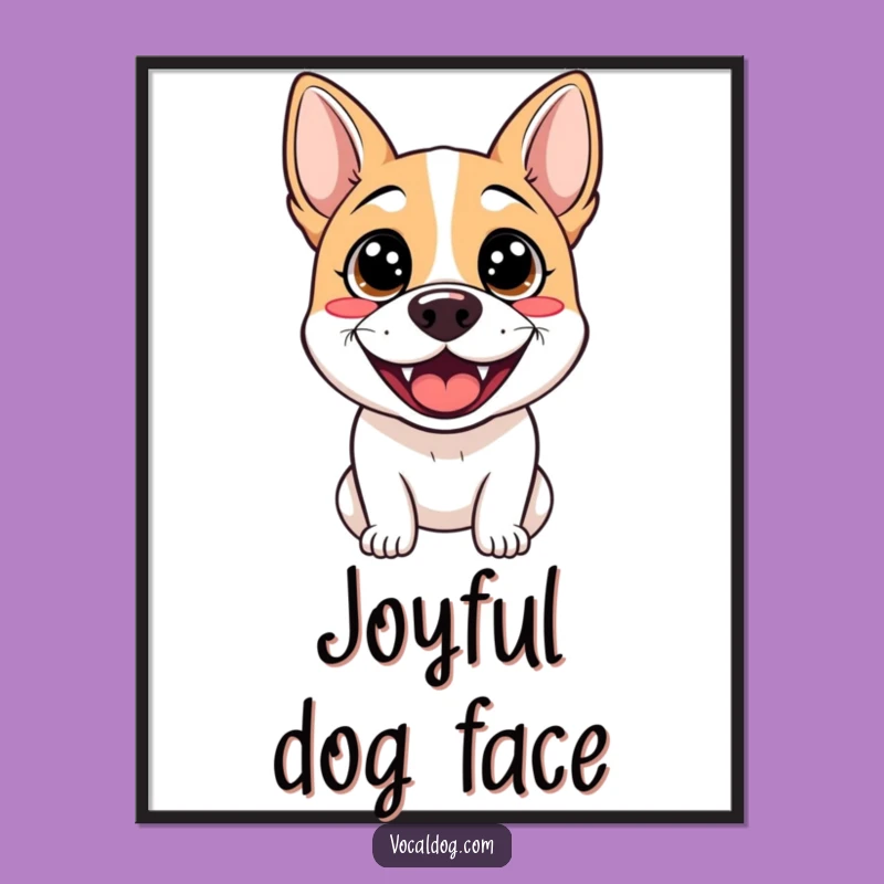 Funny Grinning Dog Digital Print: Sparkling Eyes, Instant Joyful Art Gift