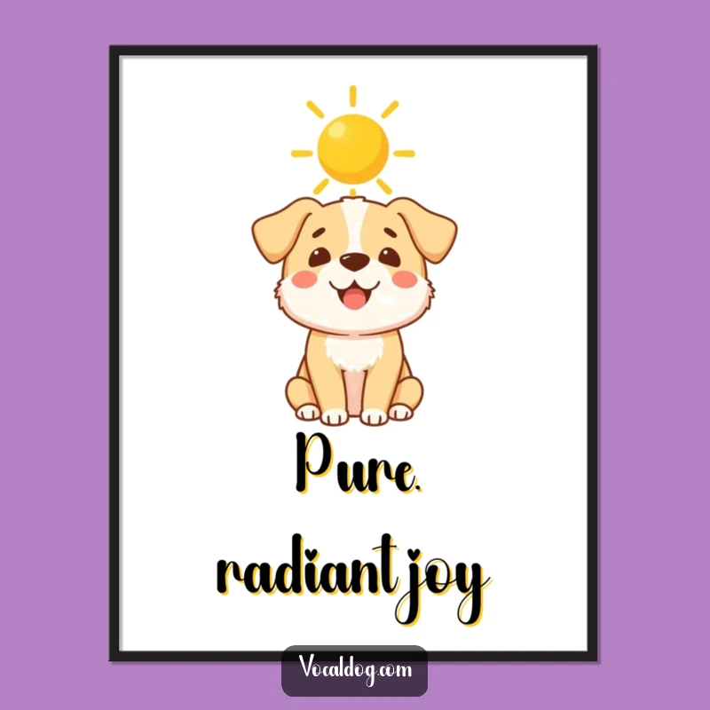 Funny Sunshine Halo Dog Digital Art - Instant Heavenly Joy for Your Walls!