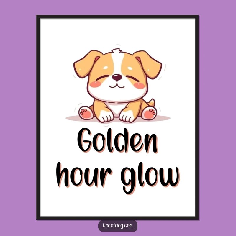 Funny Sunbathing Dog Digital Art: Instant Calm, Peaceful Design, Unique Humorous Gift