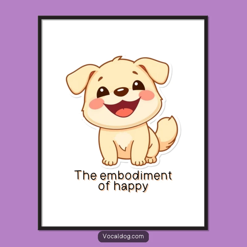 Funny Cheerful Dog Digital Art: Instant Happy Vibes for Your Walls