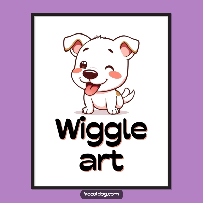 Funny Dog Wiggle Digital Art: Instant Joy for Your Walls, Printable Gift