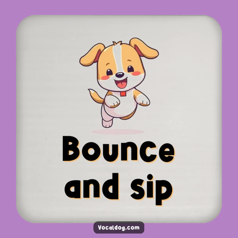 Funny Bouncing Dog Coasters: Protect Surfaces, Joyful Design, Set of Humorous Gifts