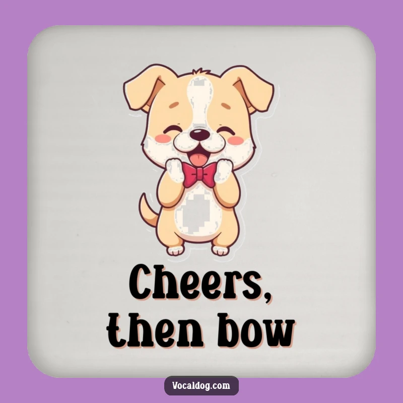 Funny Bowing Dog Coasters: Protect Your Surfaces with this Polite Canine Art Set