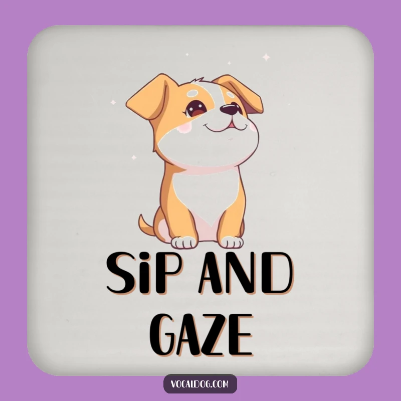 Funny Blissful Dog Coaster Set: Sky Gazing Protection, Perfect Gift