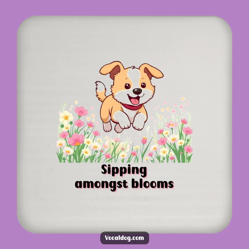 Funny Dog Flowers Coasters: Protect Surfaces with Blooms and Smiles